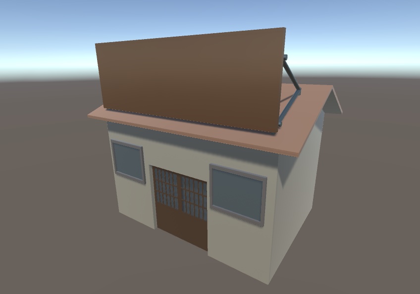 【3Dモデル】看板付きの家