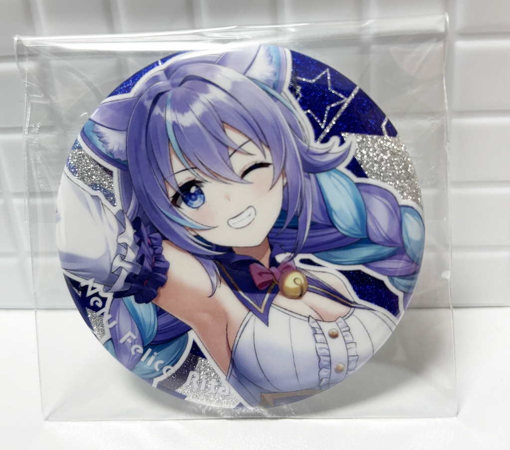 ✨【数量限定10個】ネル・フェリス・リータ　１周年＆誕生日記念　ラメ入り缶バッジ〈限定ver.〉