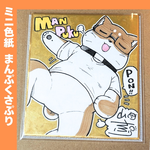 ミニ色紙  まんぷくさぷり