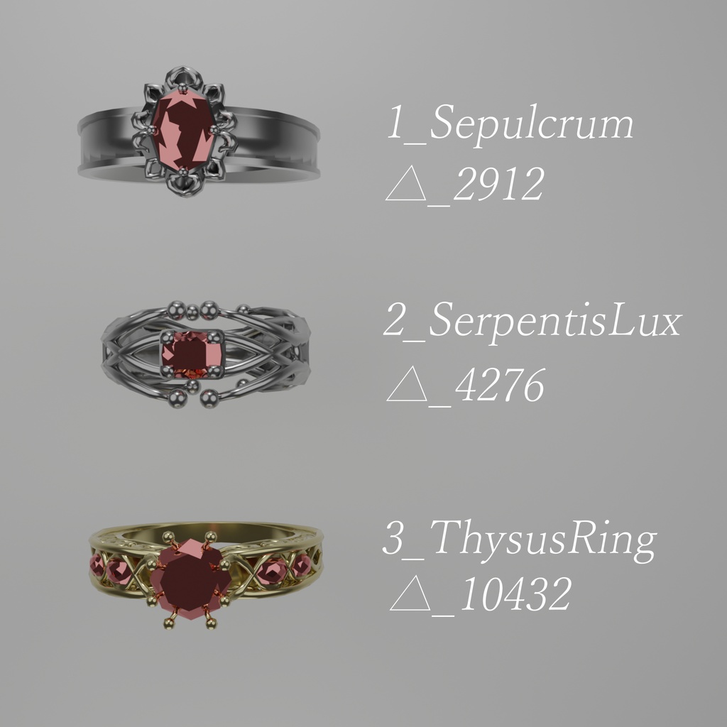 Dark Fantasy Ring 3点