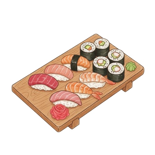 手描き風で温かみのある日本の「食」クリップアート20点セット(PNG背景透過)