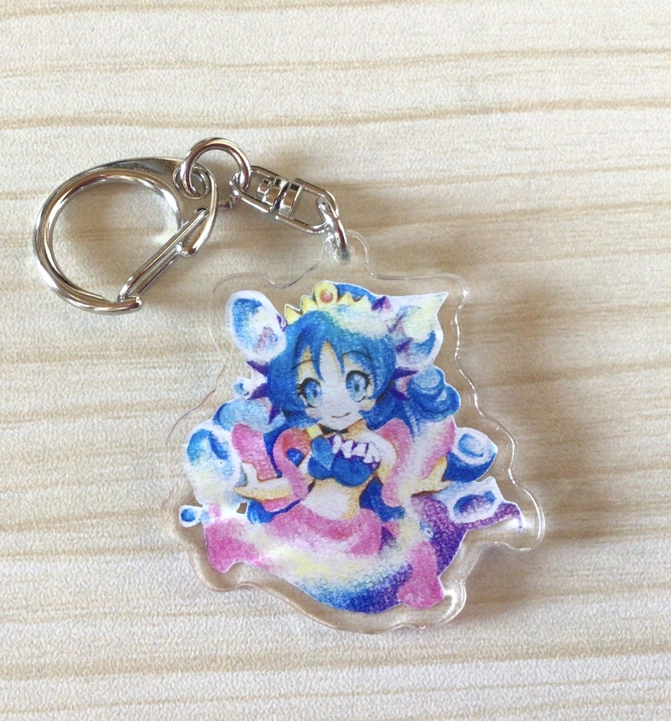 ミニマーメイドのアクリルキーホルダー(青)