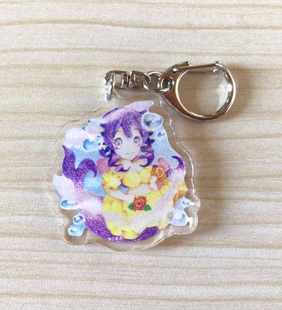 ミニマーメイドのアクリルキーホルダー(紫)