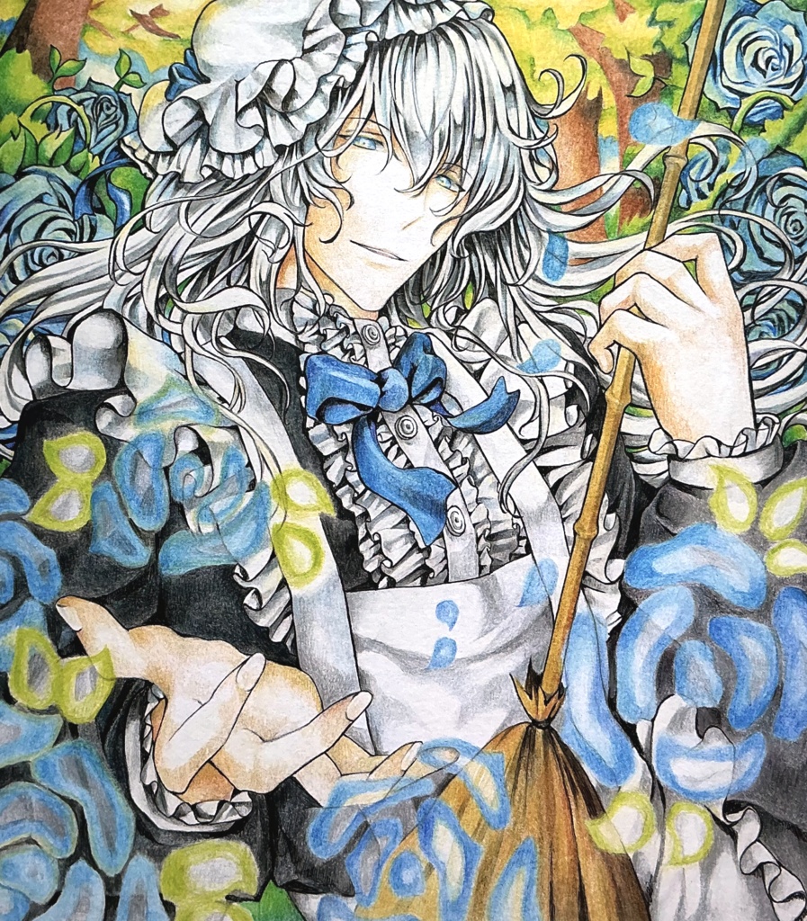 【原画】「薔薇園の導き」(額縁なし)