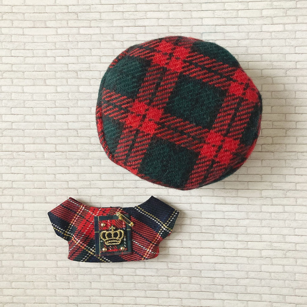 赤タータンチェックのセット