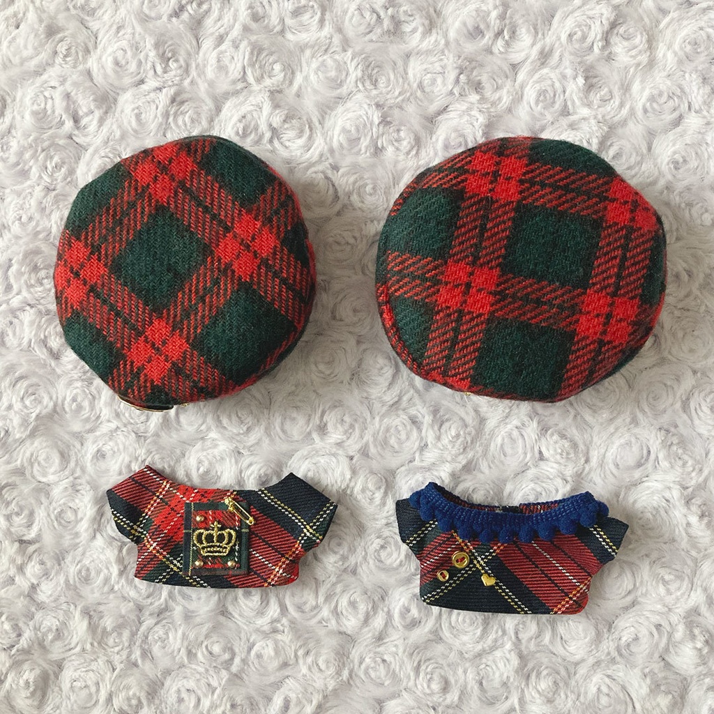 赤タータンチェックのセット