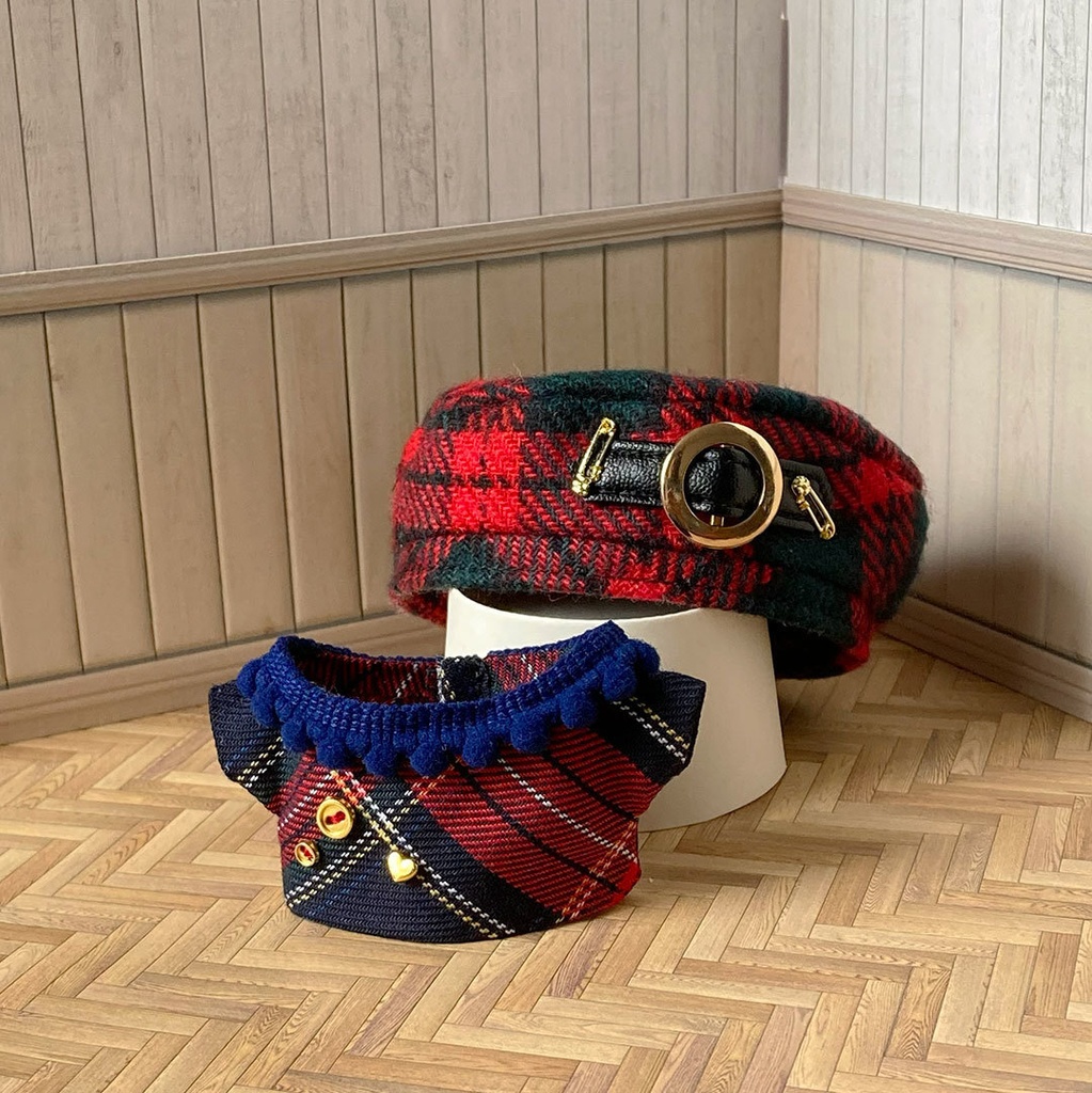 赤タータンチェックのセット