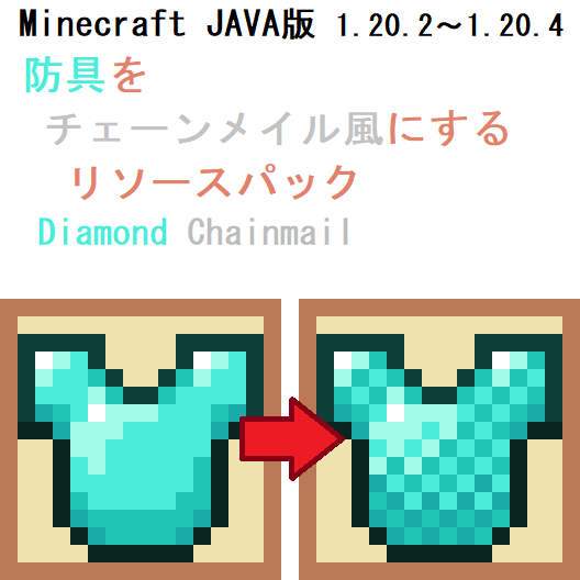 【java】防具をチェーンメイル風にするリソースパック『diamond Chainmail』【minecraft】 二之園 Booth