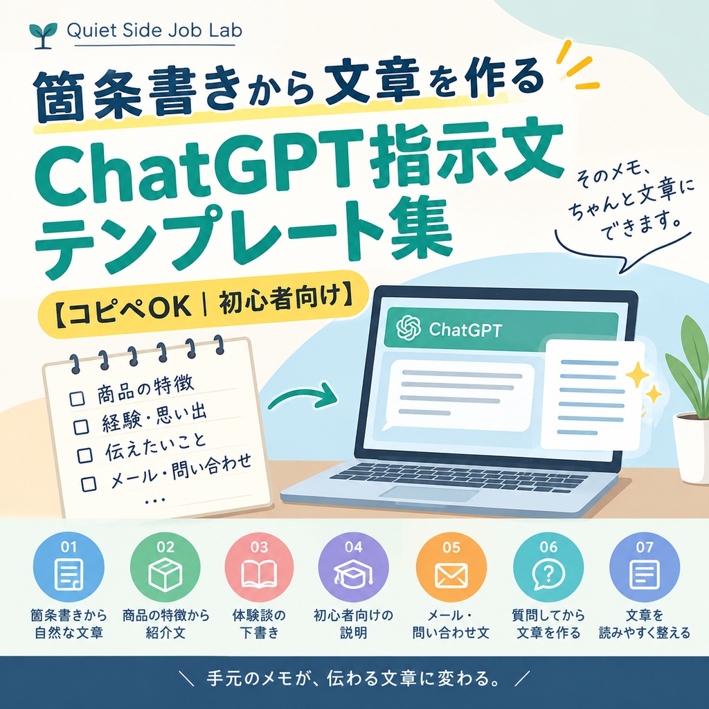 箇条書きから文章を作るChatGPT指示文テンプレート集【コピペOK｜初心者向け】