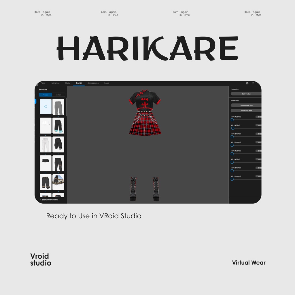 【VRoid Texture & Custom Item】 【ストリート / STREET|#VROID|パンク / PUNK 】チャイナスタイルコーデ|Chinese Style Outfit(エッジ×モダン / Edgy × Modern Style)