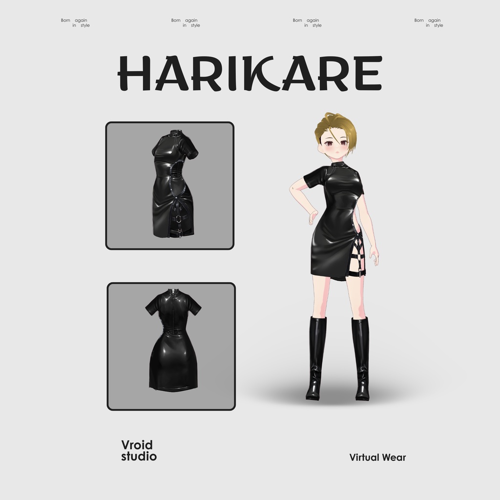 【VRoid Texture & Custom Item】くろグロスドレス