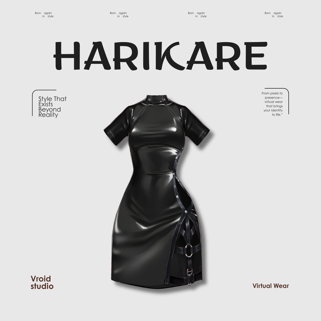 【VRoid Texture & Custom Item】くろグロスドレス