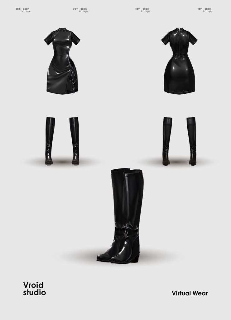 【VRoid Texture & Custom Item】くろグロスドレス