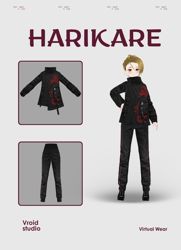 【VRoid Texture & Custom Item】くろドラゴンストリート