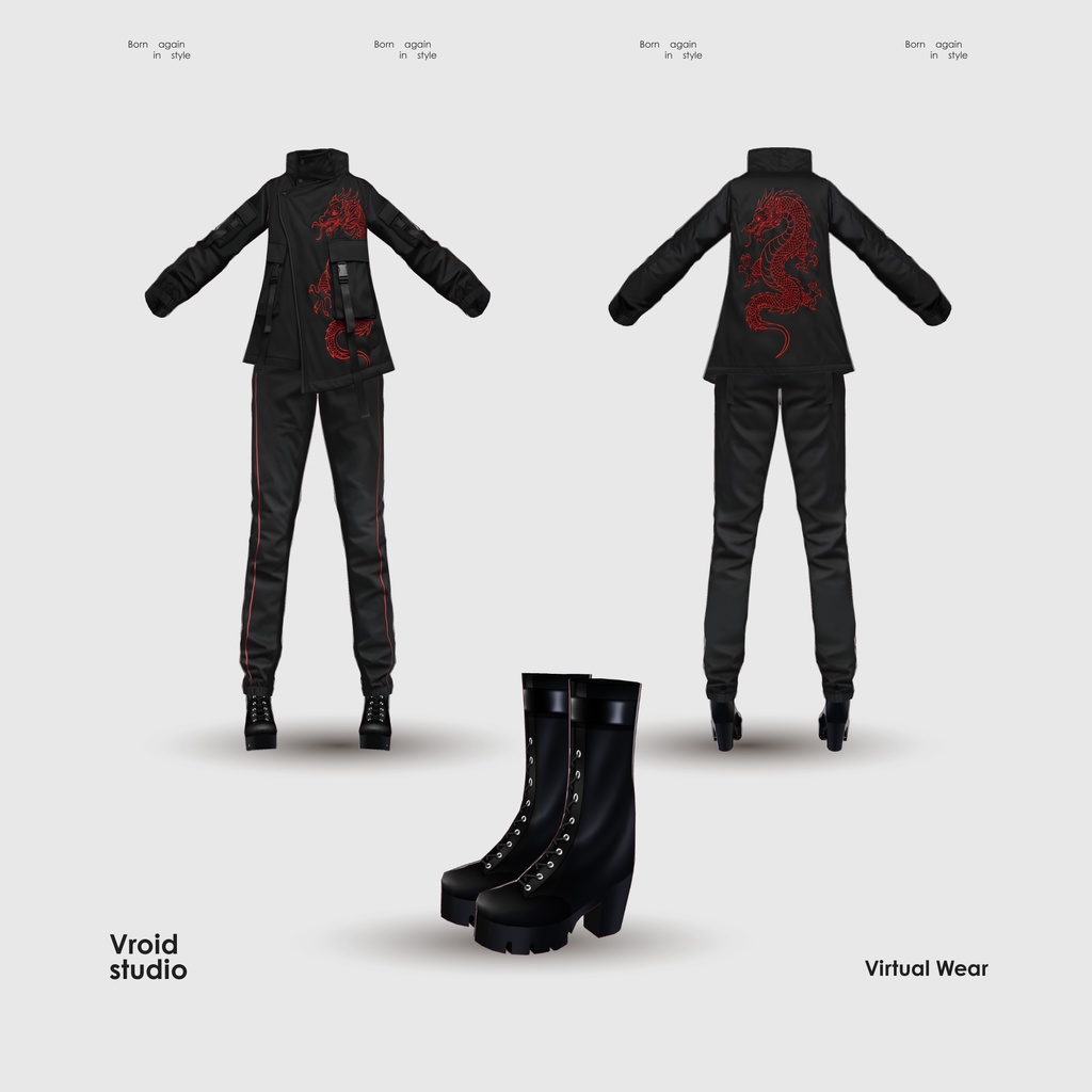 【VRoid Texture & Custom Item】くろドラゴンストリート