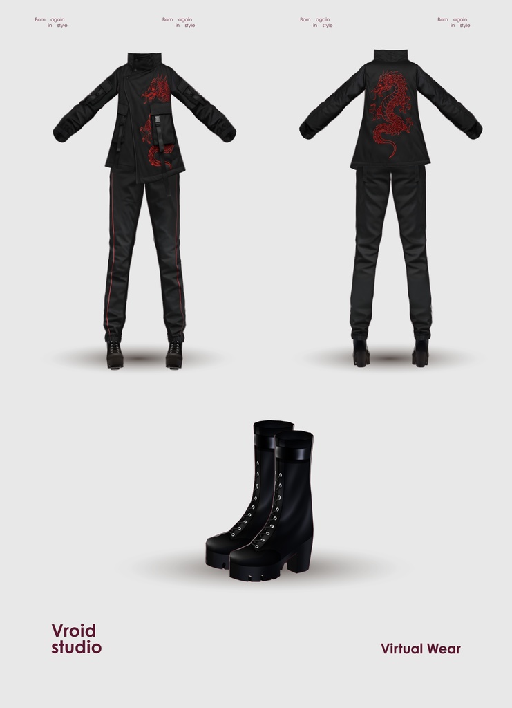 【VRoid Texture & Custom Item】くろドラゴンストリート