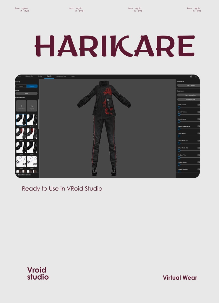 【VRoid Texture & Custom Item】くろドラゴンストリート