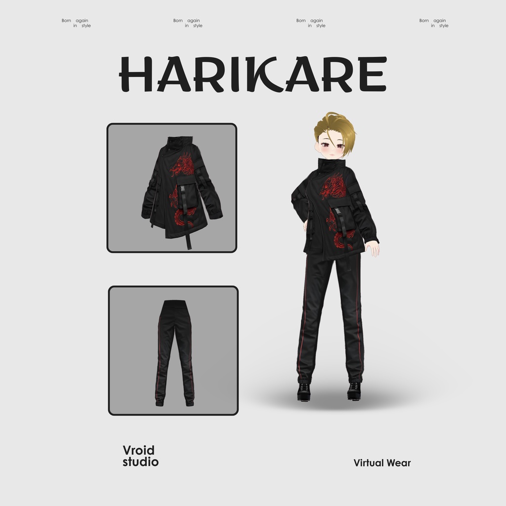 【VRoid Texture & Custom Item】くろドラゴンストリート