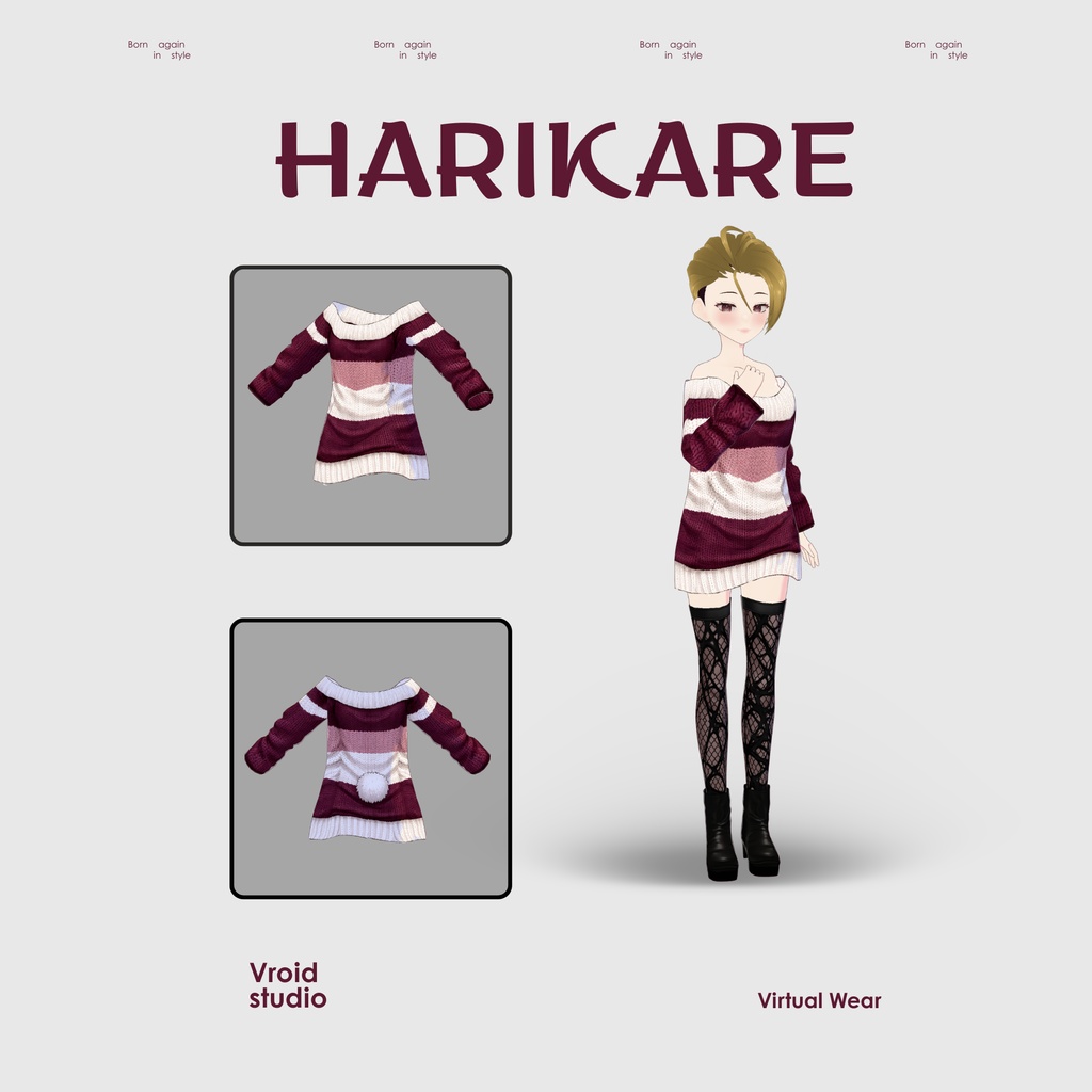 【VRoid Texture & Custom Item】ぼーだーにっとおふしょるだ