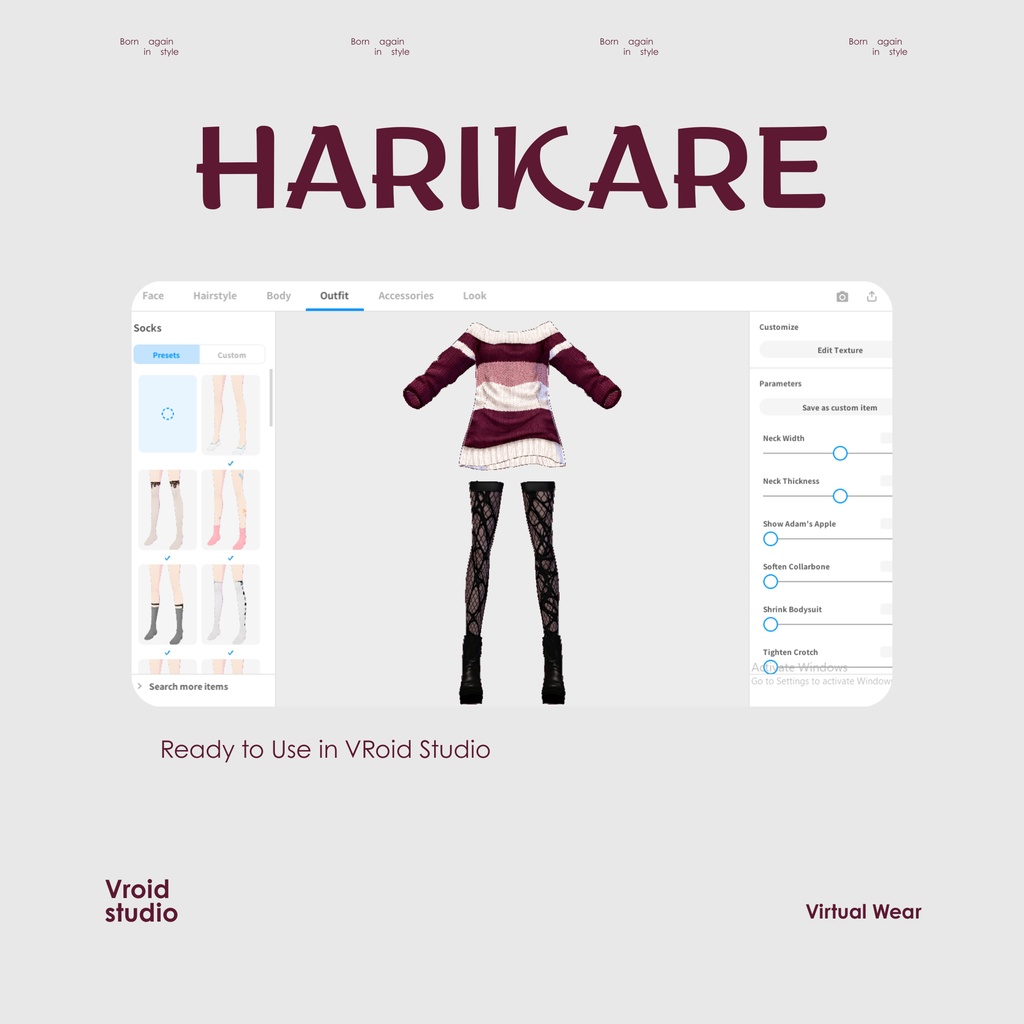 【VRoid Texture & Custom Item】ぼーだーにっとおふしょるだ