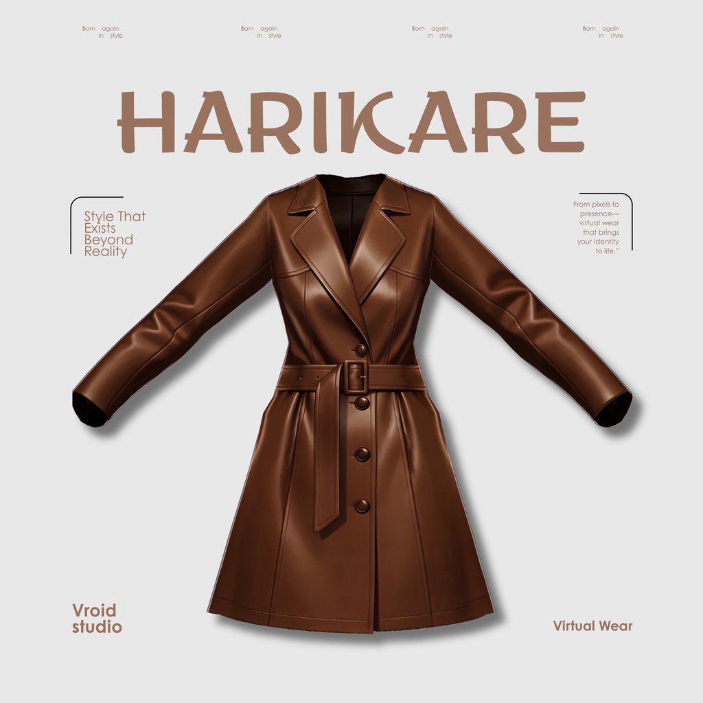 【VRoid Texture & Custom Item】ブラウンコートエレガント