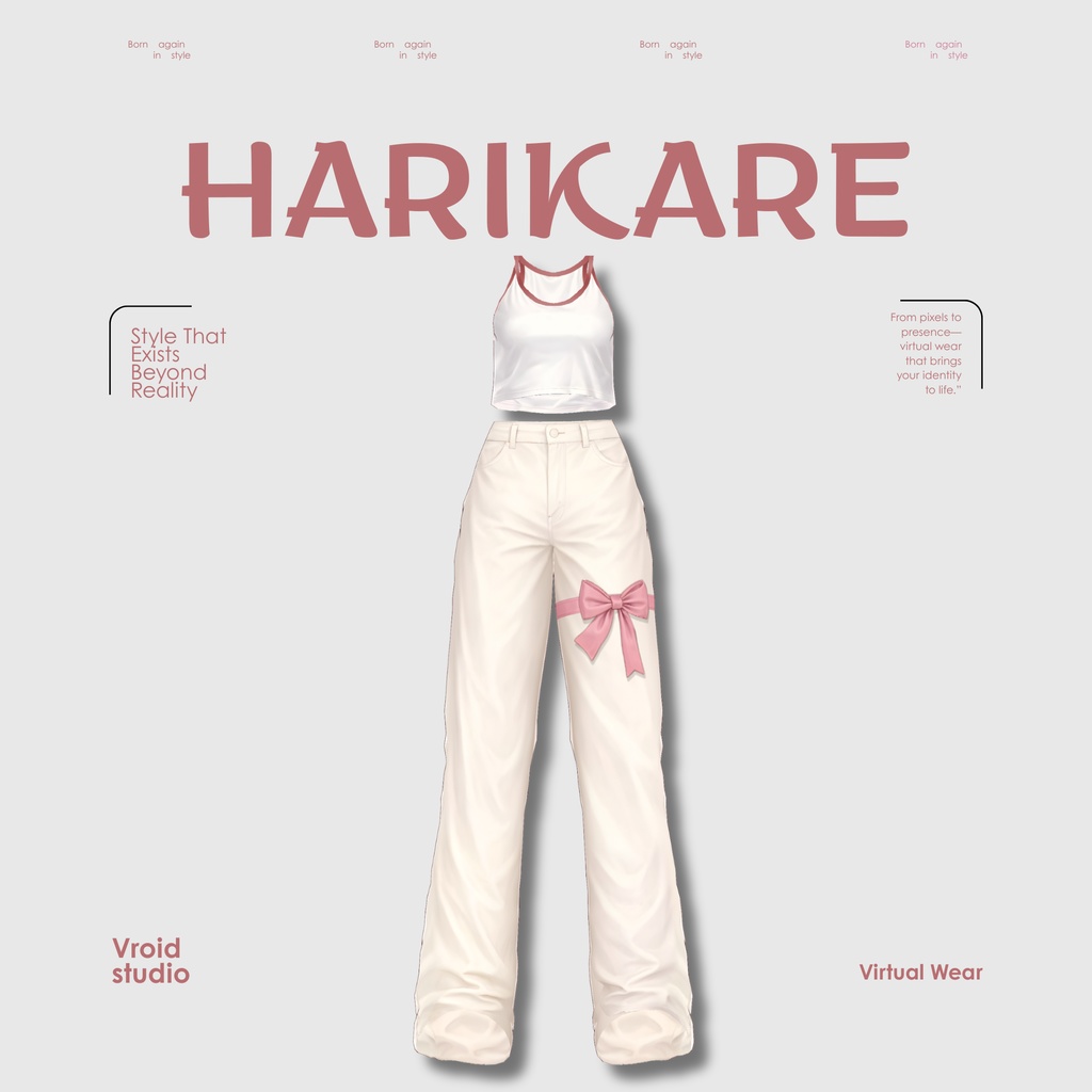 【VRoid Texture & Custom Item】しろリボンカジュアル