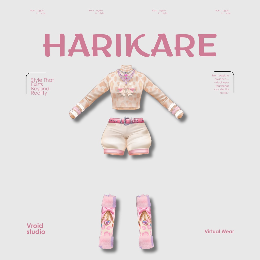 【VRoid Texture & Custom Item】ピンクレオパードコーデ