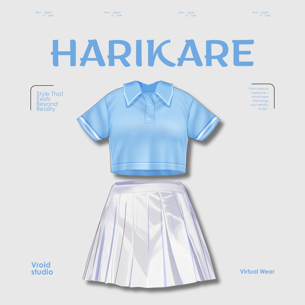 【VRoid Texture & Custom Item 】あおいスクールカジュアルセット