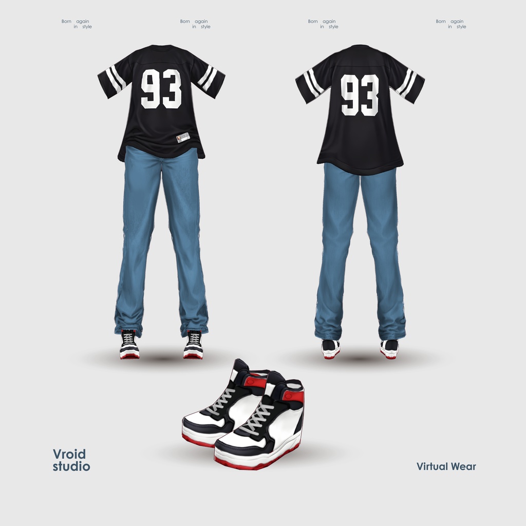 【VRoid Texture & Custom Item】すぽーつてぃーしゃつとでにむぱんつ