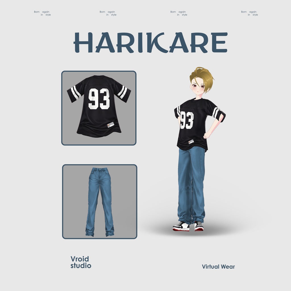 【VRoid Texture & Custom Item】すぽーつてぃーしゃつとでにむぱんつ