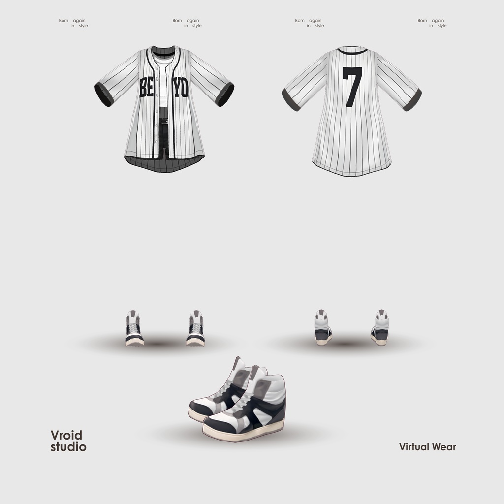 【VRoid Texture & Custom Item】べーすぼーるしゃつれいやーどすたいる