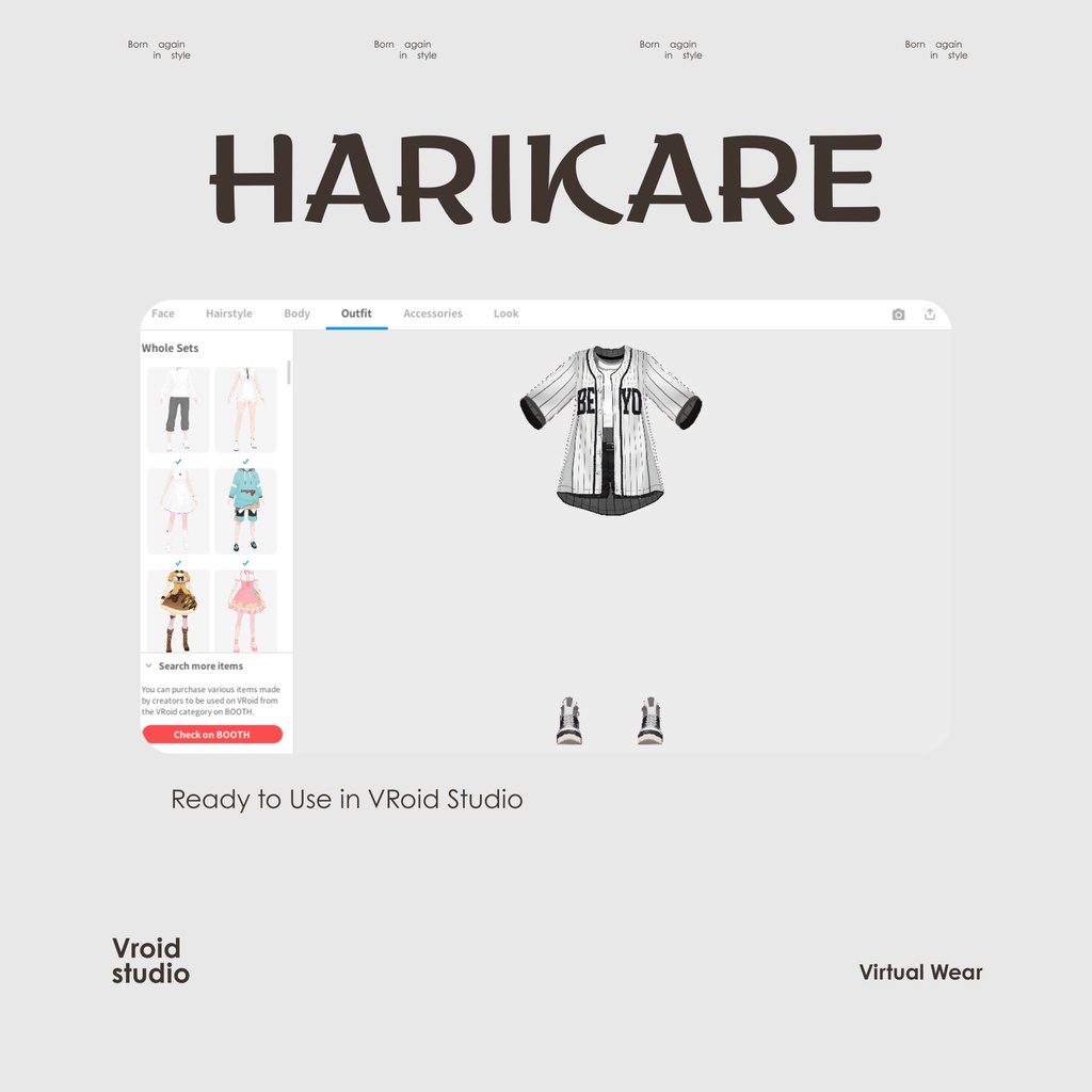 【VRoid Texture & Custom Item】べーすぼーるしゃつれいやーどすたいる