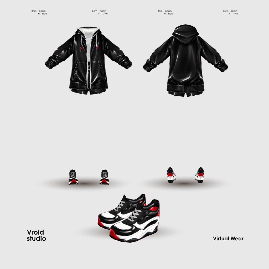 【VRoid Texture & Custom Item 】つやくろふーでぃー