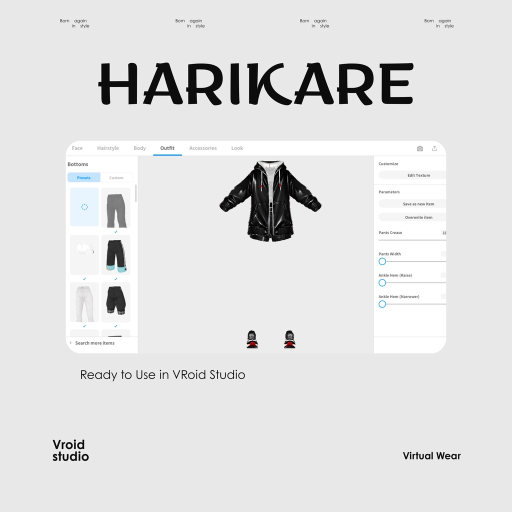 【VRoid Texture & Custom Item 】つやくろふーでぃー