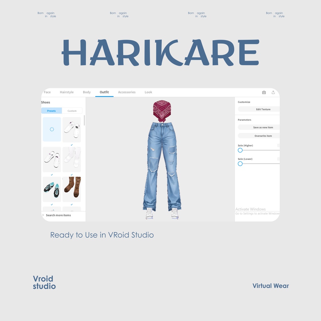 【VRoid Texture & Custom Item 】ばんななとっぷでにむ