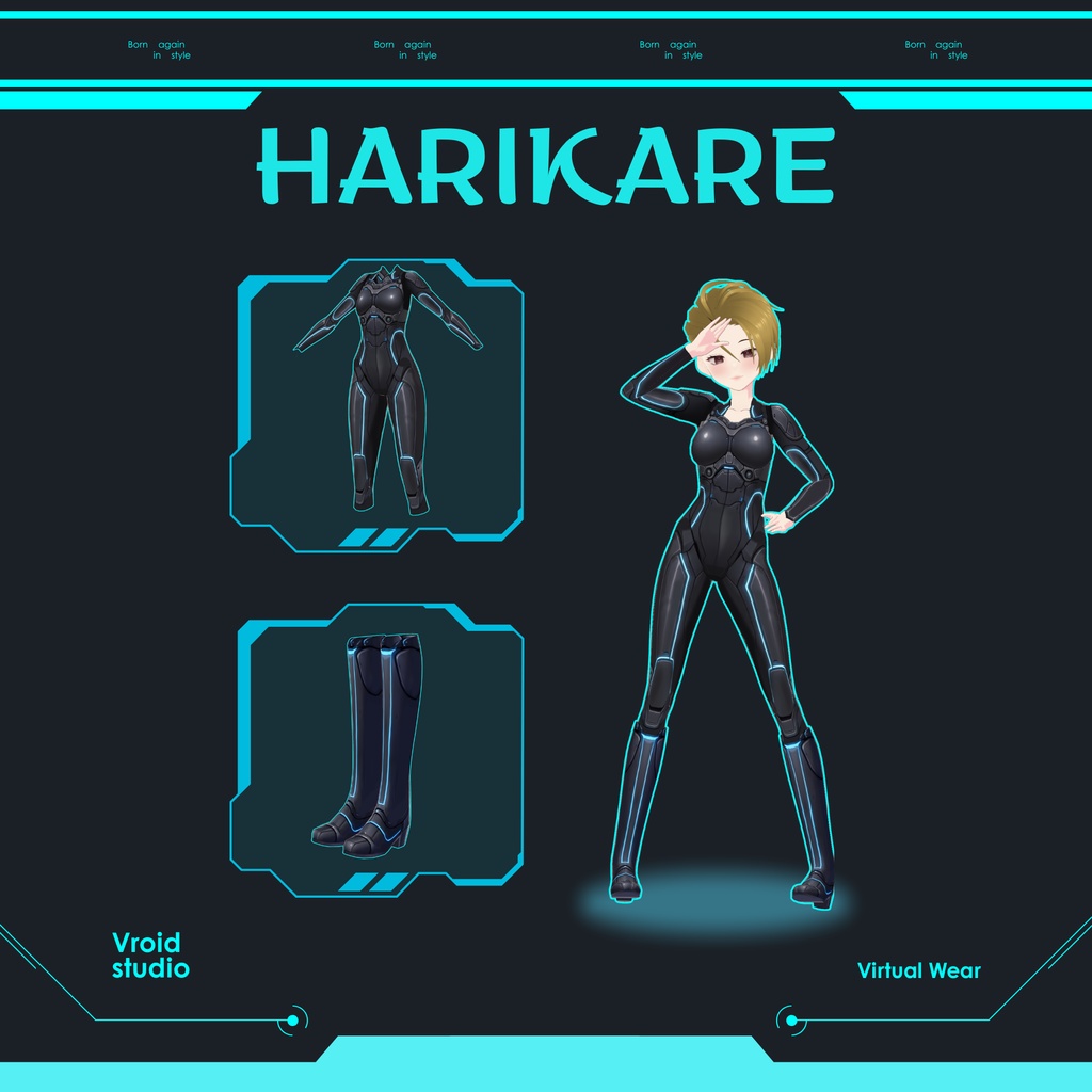 【VRoid Texture & Custom Item 】みらいさいばーすーつ