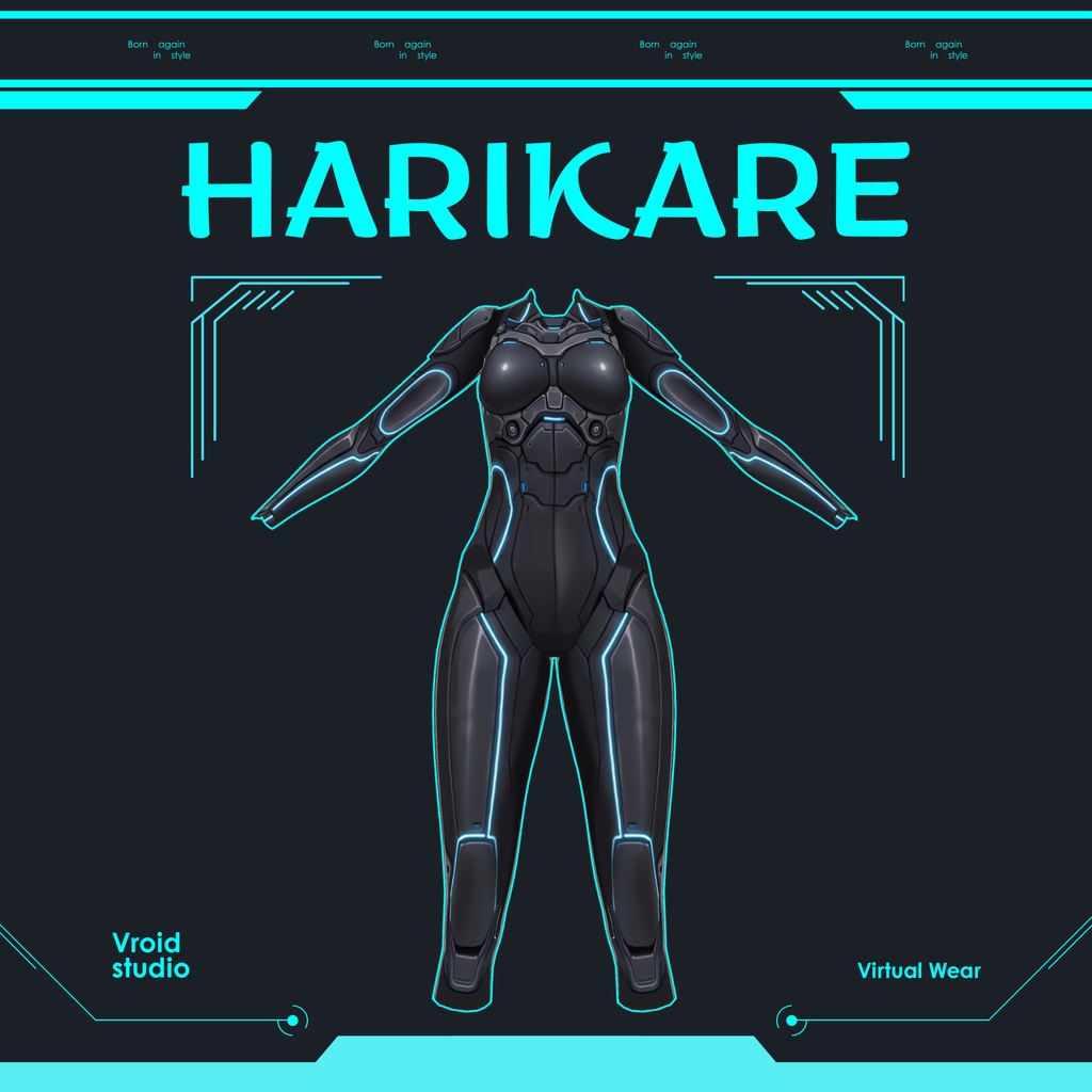 【VRoid Texture & Custom Item 】みらいさいばーすーつ