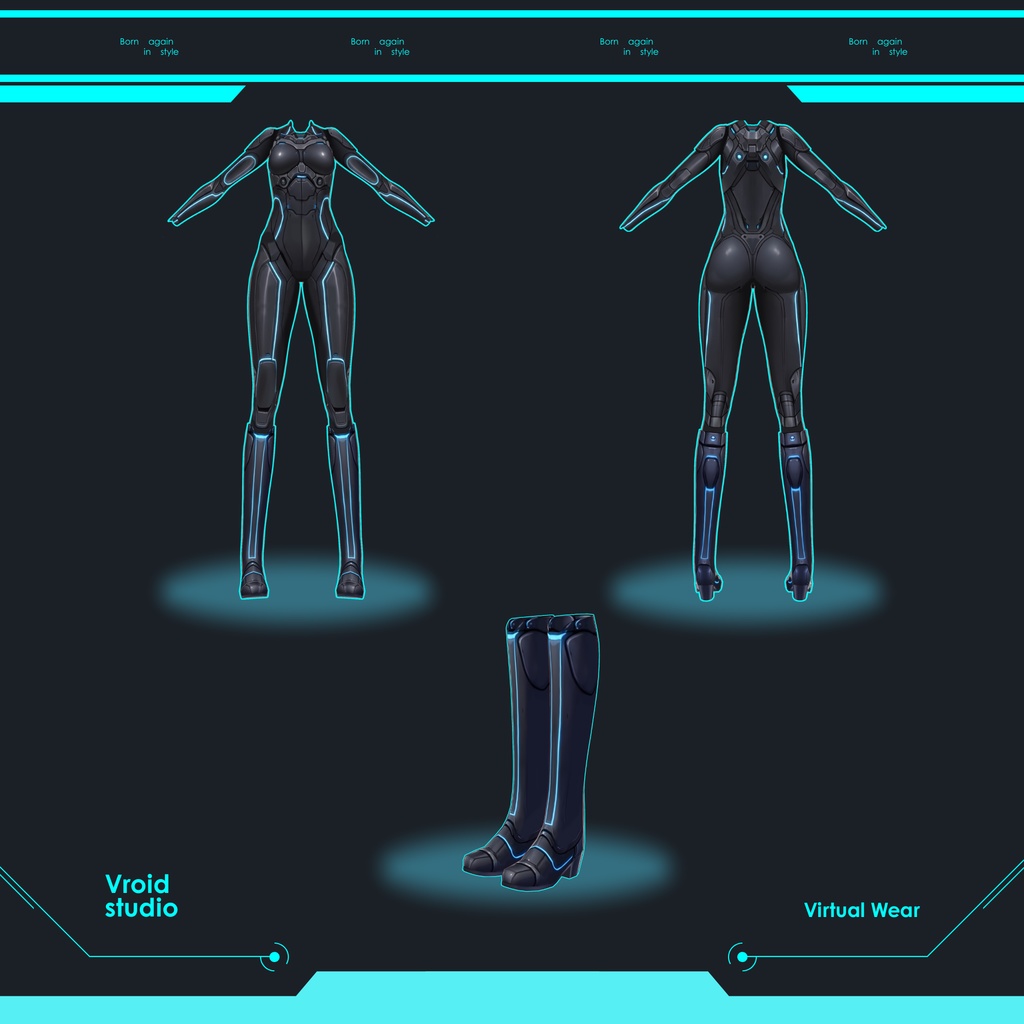 【VRoid Texture & Custom Item 】みらいさいばーすーつ