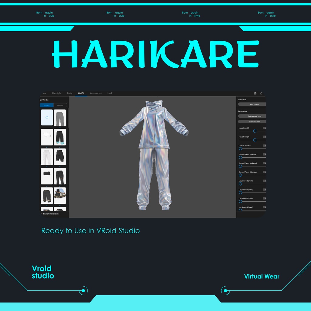 【VRoid Texture & Custom Item 】ひかりさいばーじゃけっと