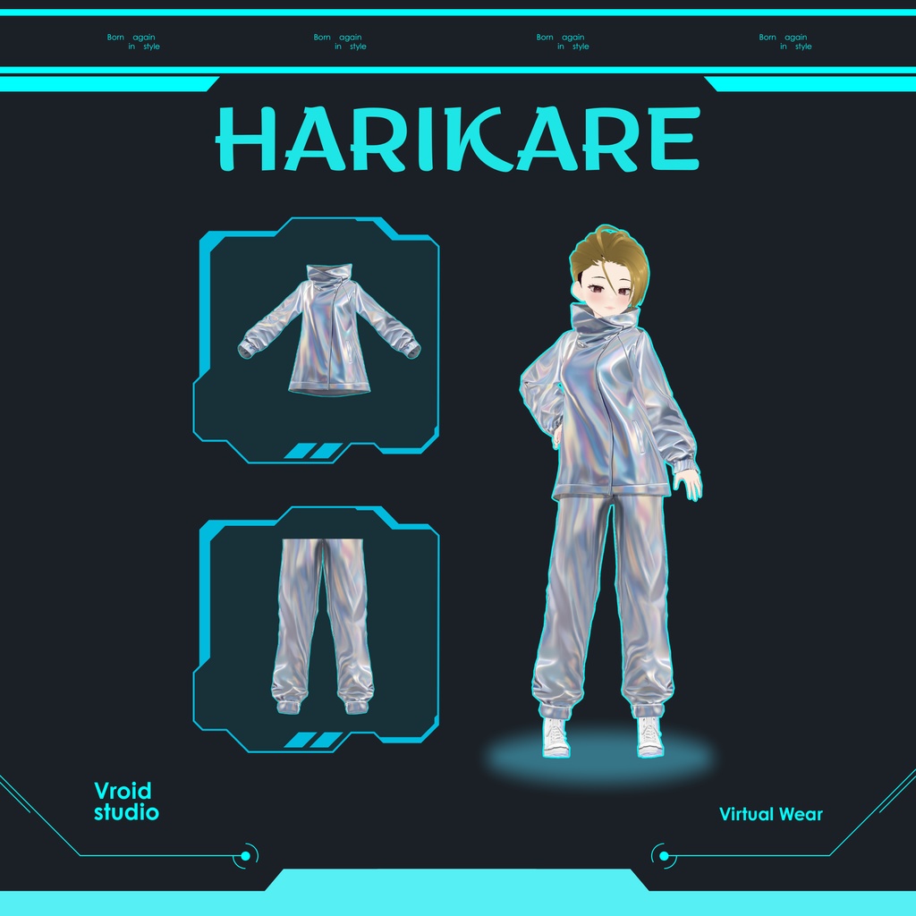 【VRoid Texture & Custom Item 】ひかりさいばーじゃけっと