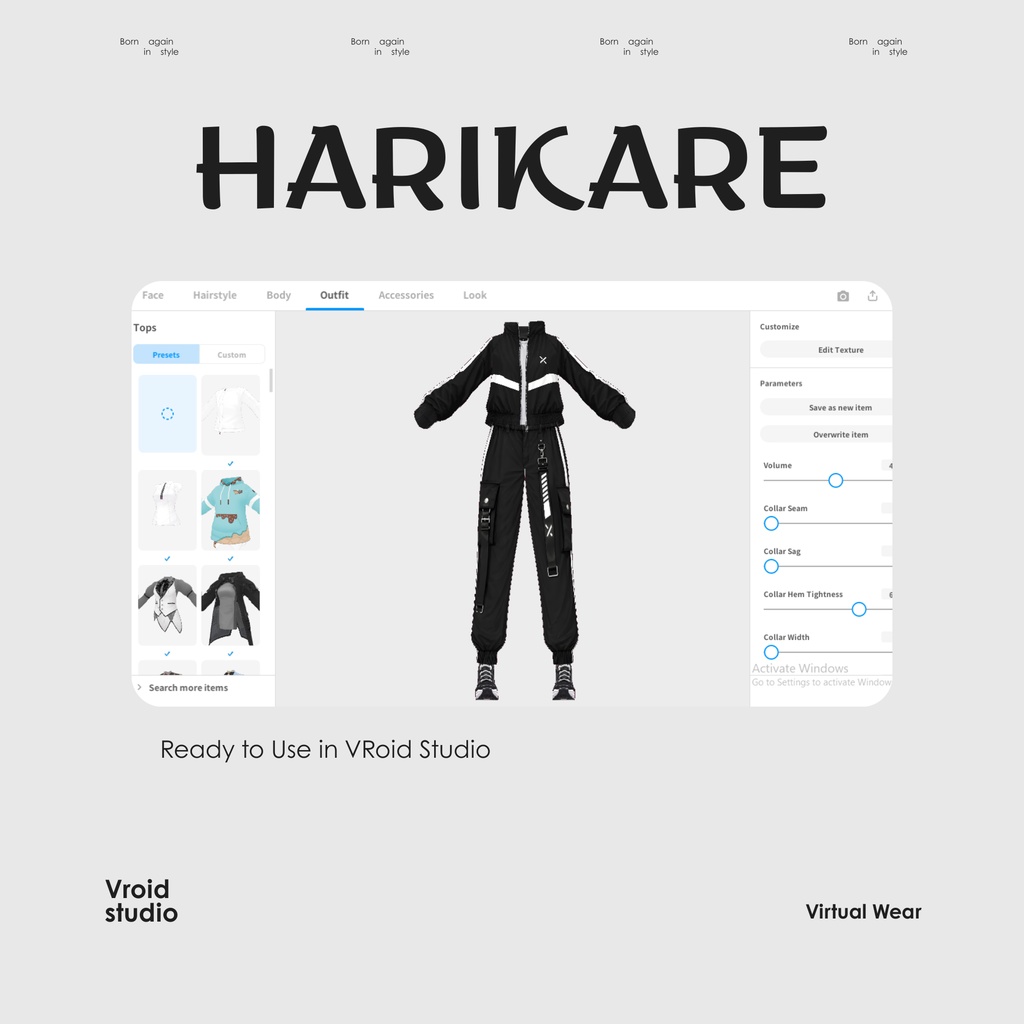 【VRoid Texture & Custom Item 】みらいすとりーとすーつ