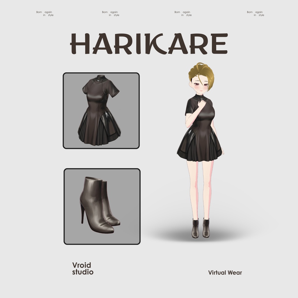 【VRoid Texture & Custom Item 】くろよるエレガンスドレス