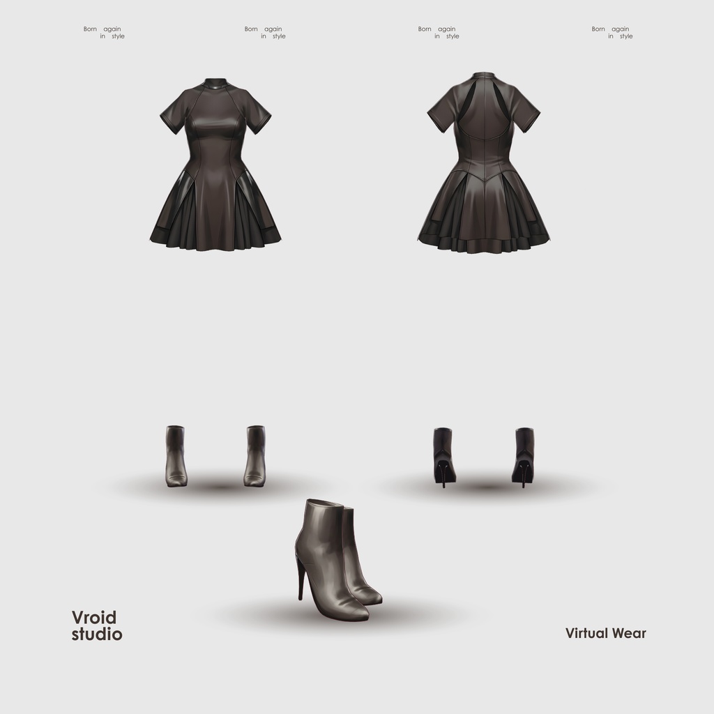【VRoid Texture & Custom Item 】くろよるエレガンスドレス