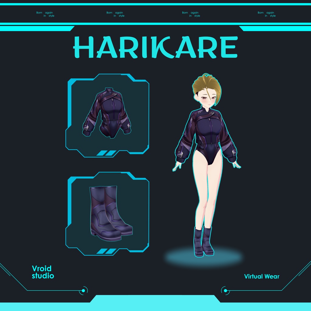 【VRoid Texture & Custom Item 】でんしネオンスーツ