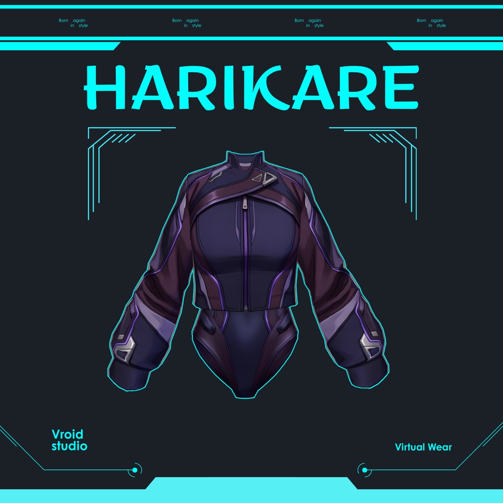 【VRoid Texture & Custom Item 】でんしネオンスーツ