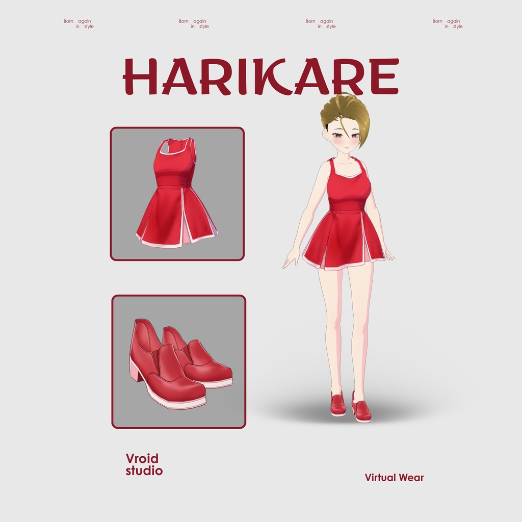 【VRoid Texture & Custom Item 】すかーれっとスポーツどれす