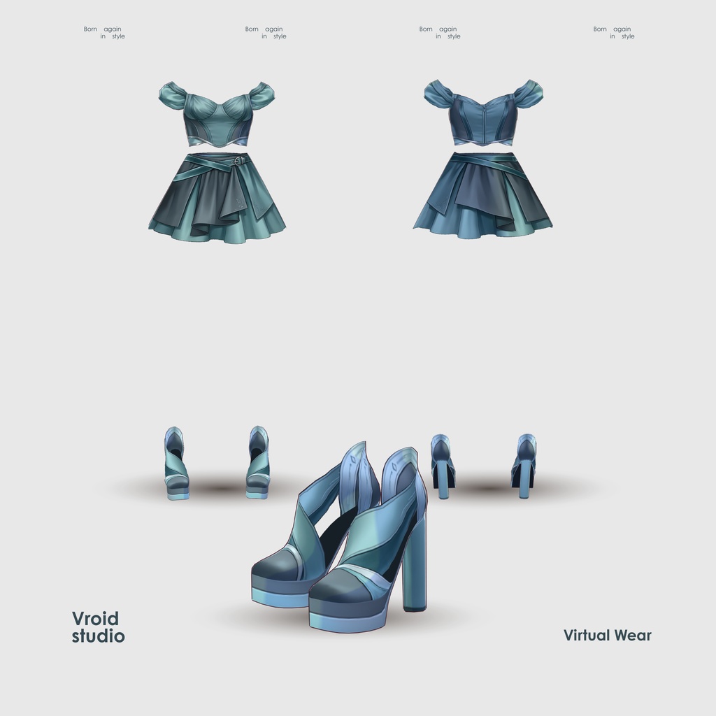【VRoid Texture & Custom Item】えめらるどどれす