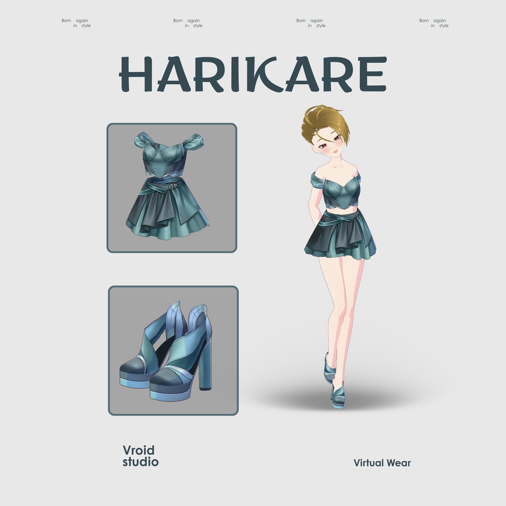 【VRoid Texture & Custom Item】えめらるどどれす