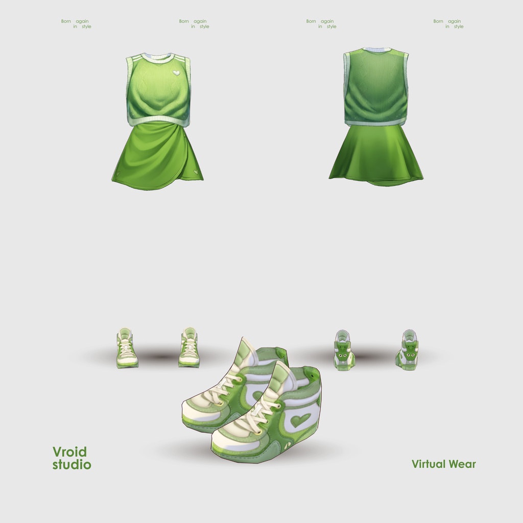 【VRoid Texture & Custom Item】みんとぐりーんこーで