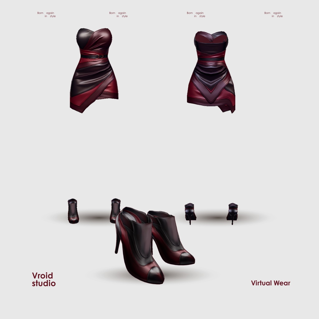 【VRoid Texture & Custom Item】だーくろーずどれす